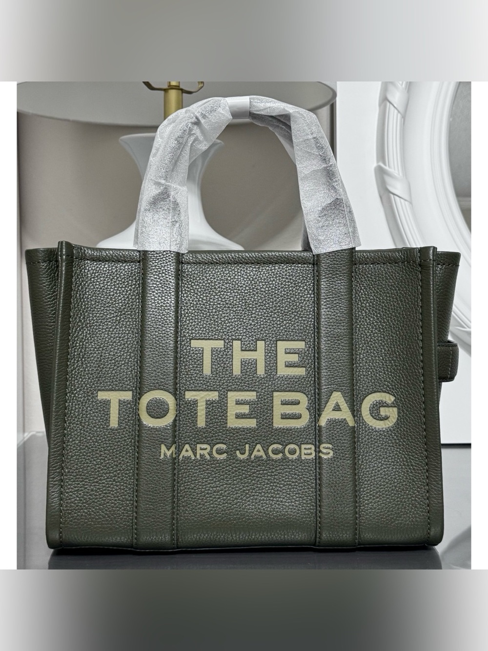 MARC JACOBS Medium Leather Tote Bag, FOREST GREEN - Picture 1 of 14